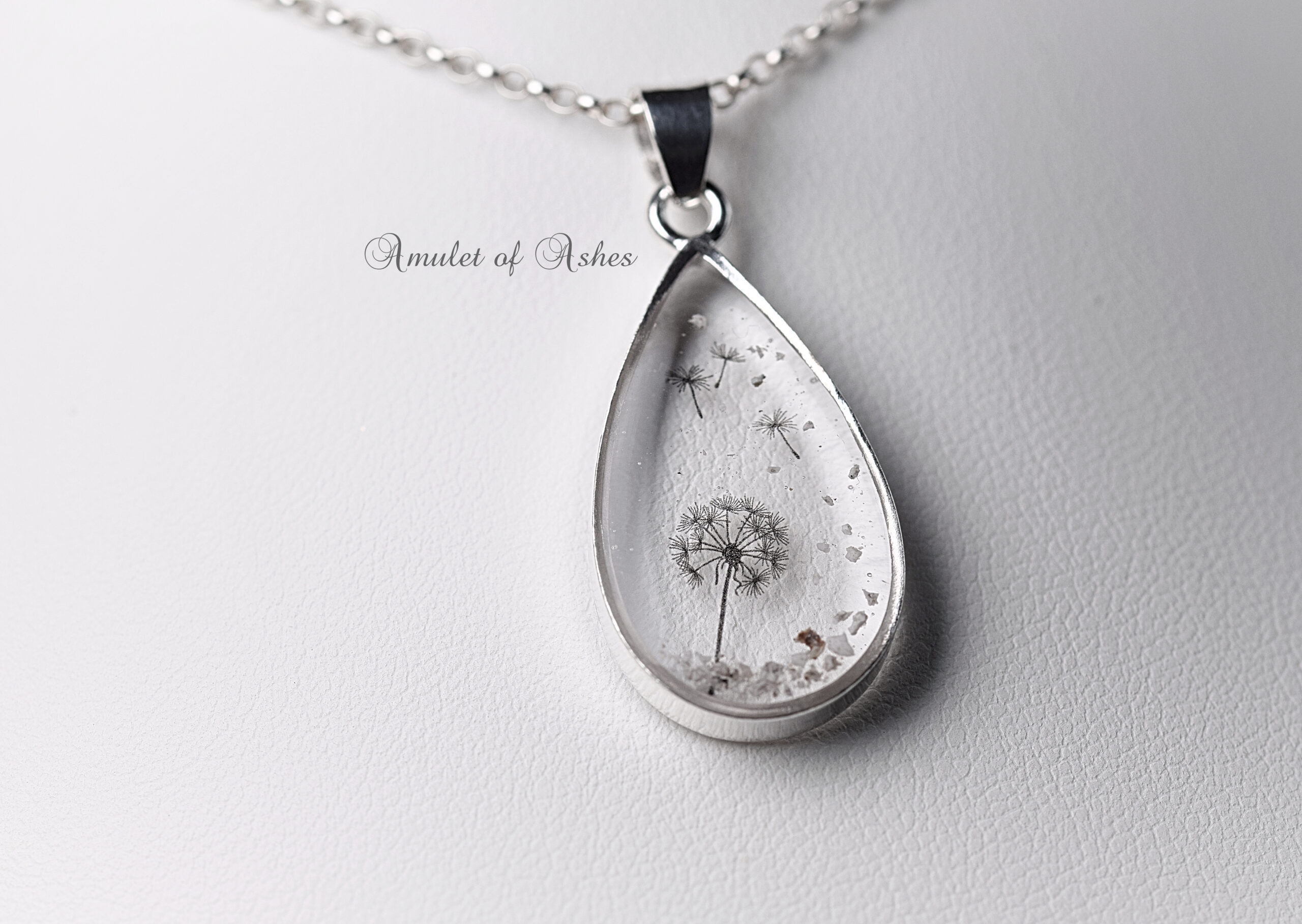 Cremation Ashes & Memorial Open Back Necklace Amulet of Ashes