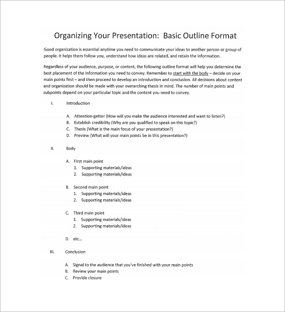 Presentation Outline Template amulette