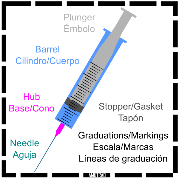 Glossary Parts of a Syringe English/Spanish