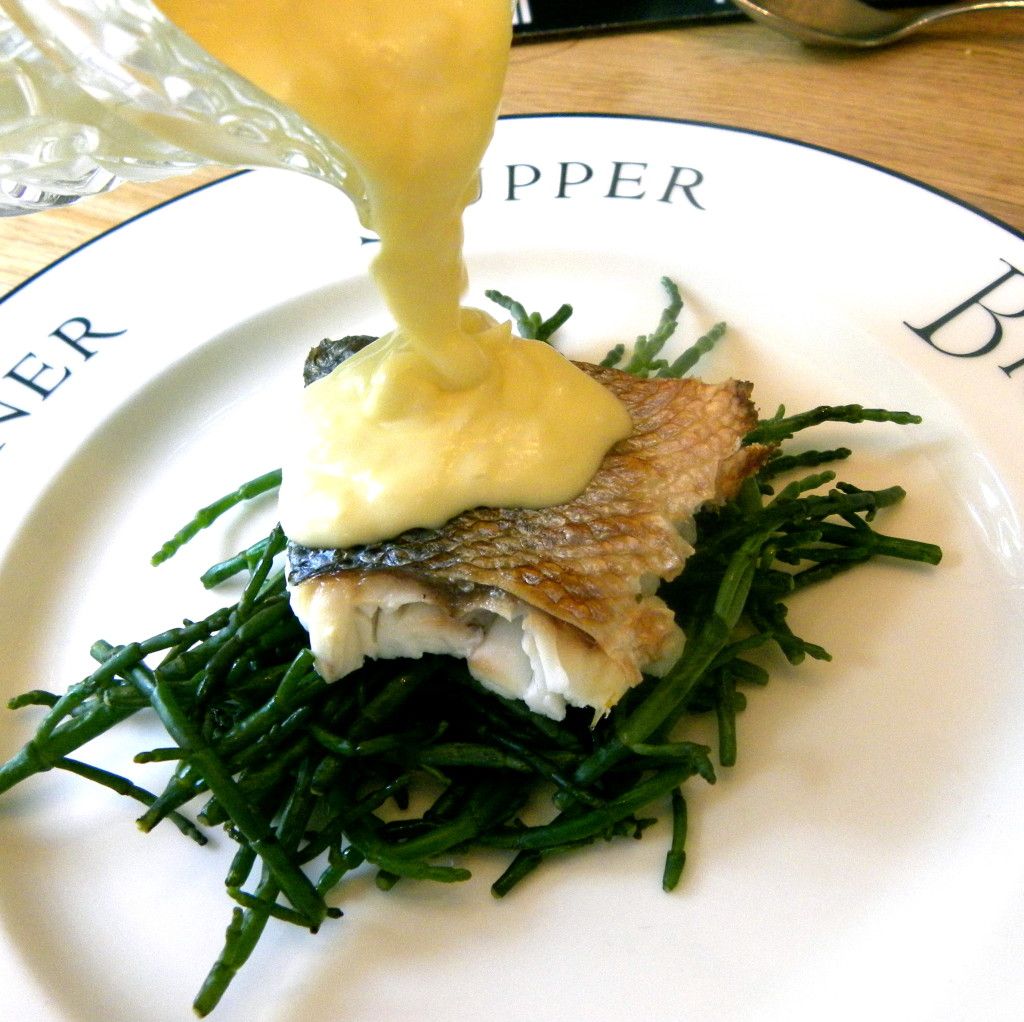 Wild Sea bass with Samphire and Beurre Blanc amyalt