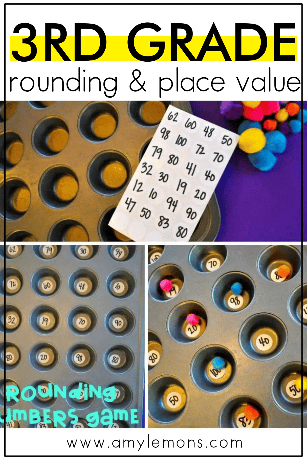 Rounding Numbers and Place Value for THIRD Grade - Amy Lemons