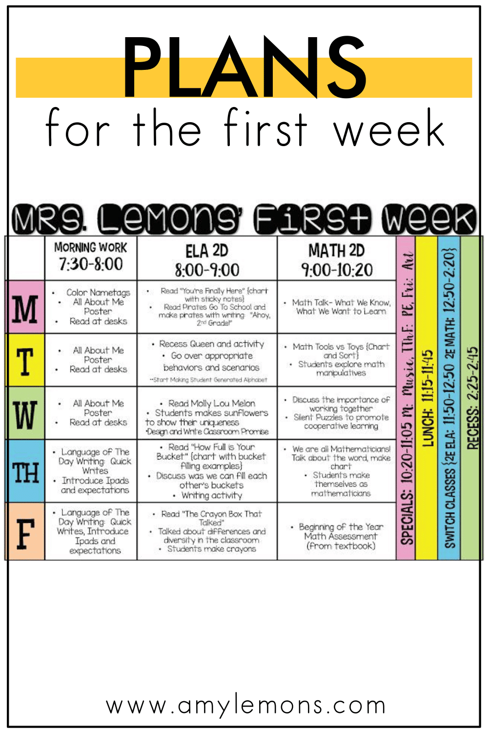 First Grade Ela Lesson Plans First Grade Ela Lesson Plans