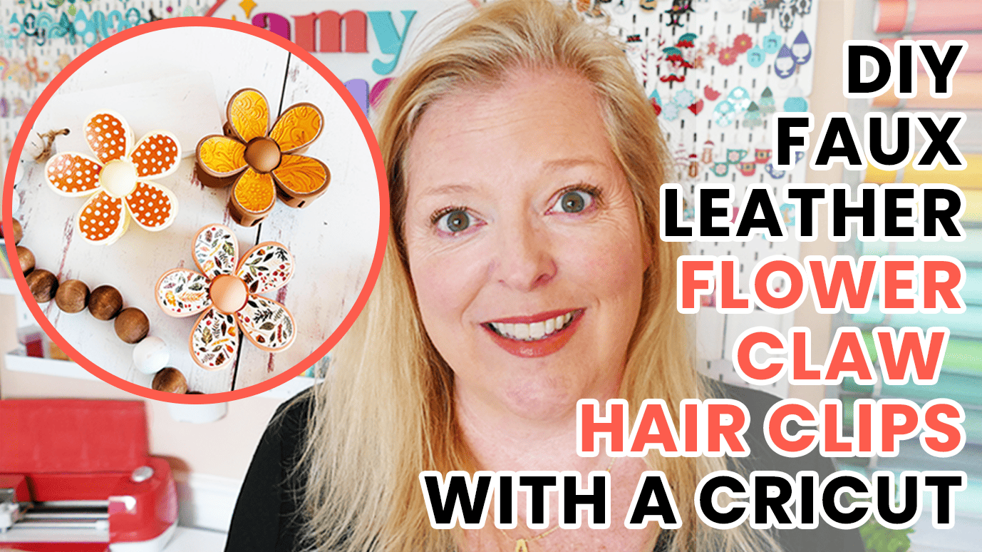 Make Faux Leather Flower Claw Hair Clips with a Cricut Amy Romeu