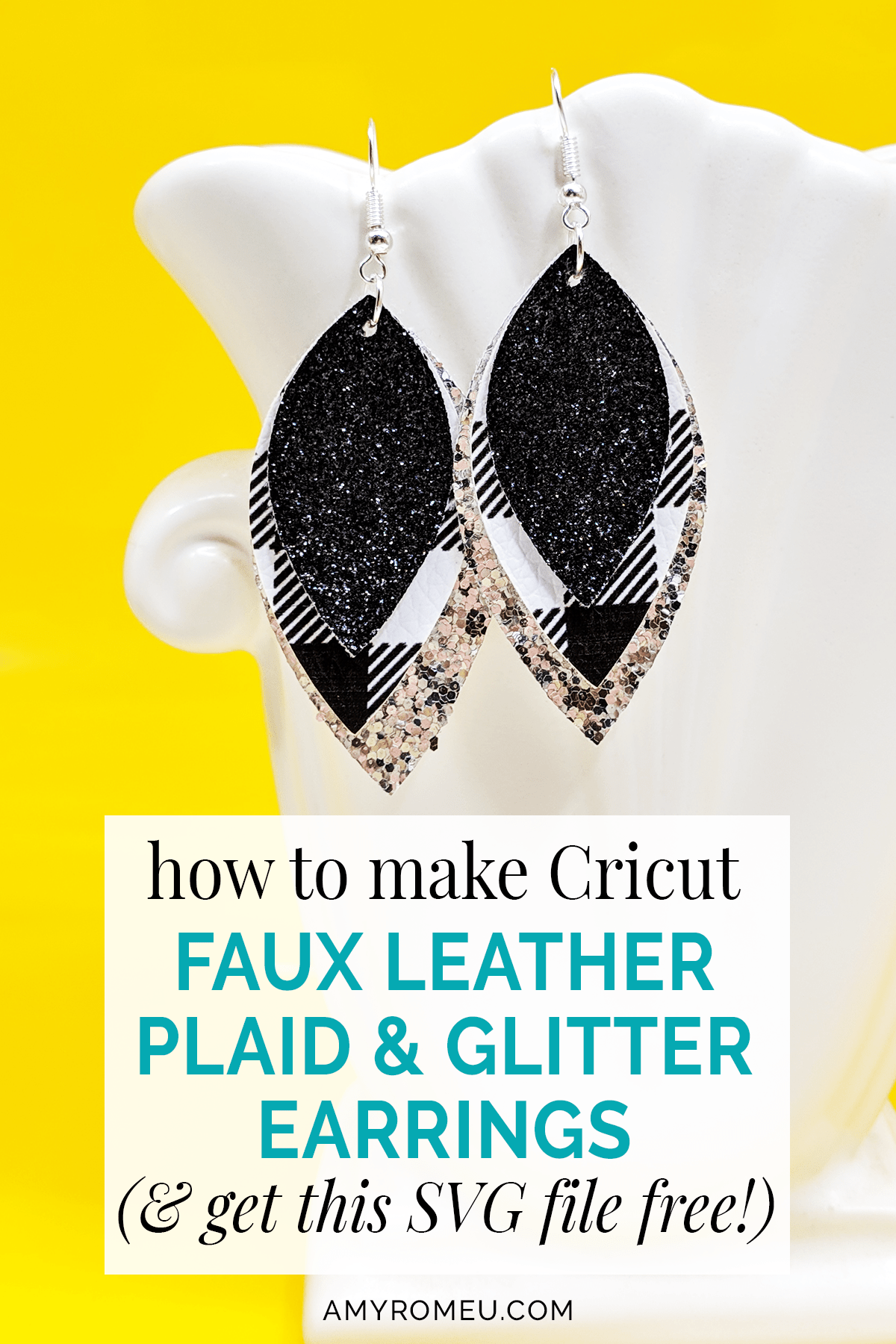 How to Make Faux Leather Earrings with a Cricut Amy Romeu