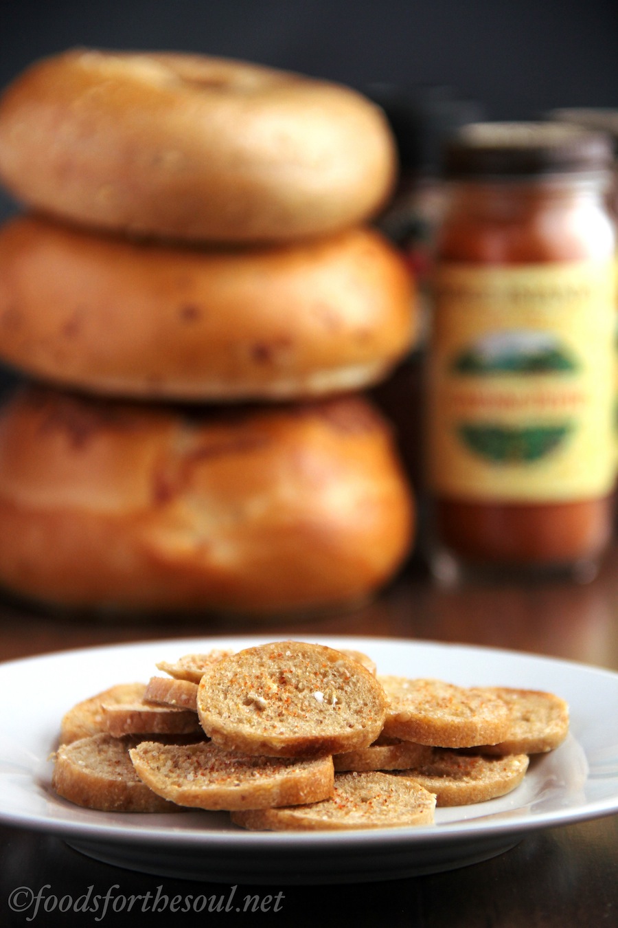 Spicy Bagel Chips Amy's Healthy Baking