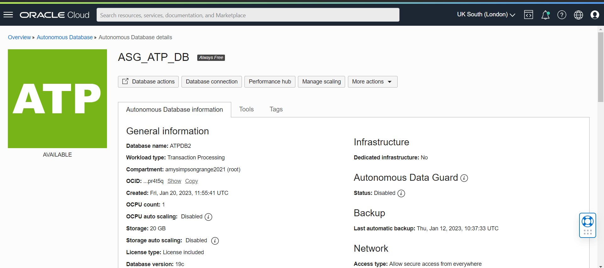 Connecting to an ATP Database in Oracle Cloud AMY SIMPSONGRANGE BLOG