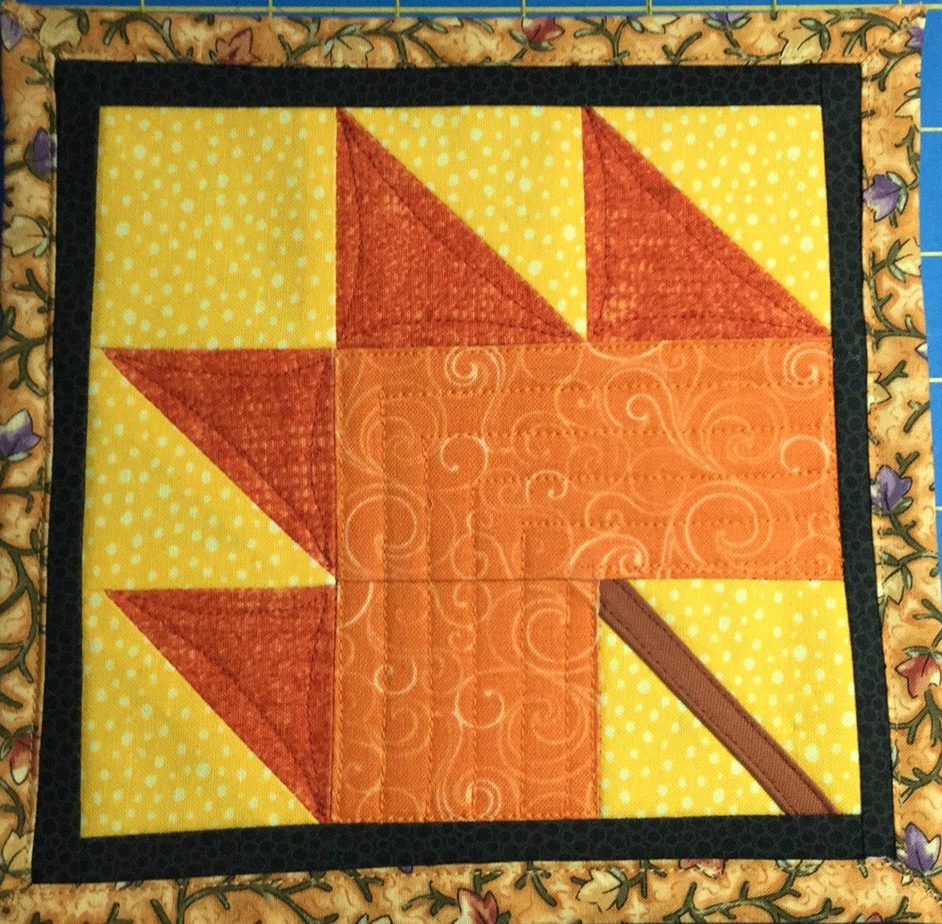 Finished Leaf August Miniature Quilt Block Pattern Amy's Sewing Studio