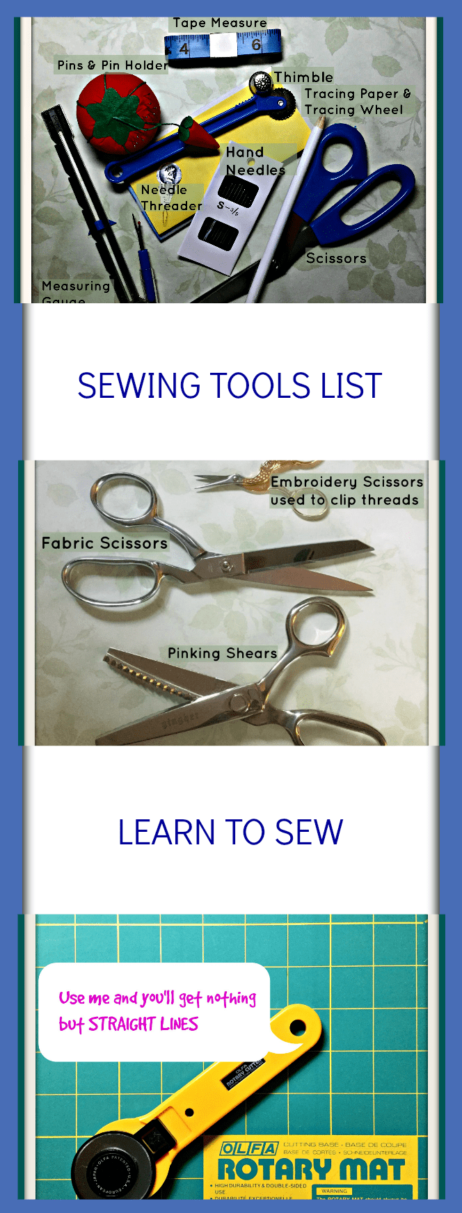 A Beginner's Basic Sewing Tools List with Pictures