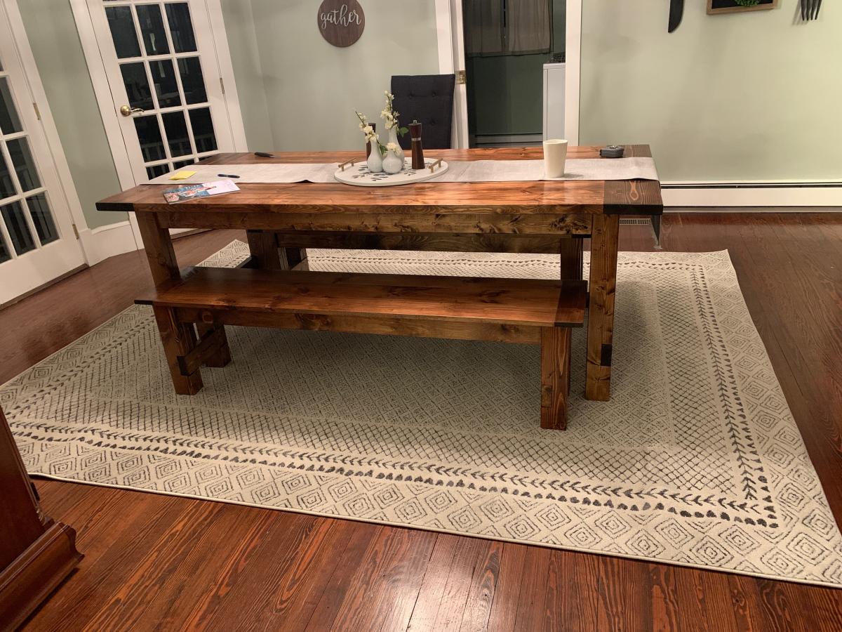 Farmhouse Table & Benches Ana White