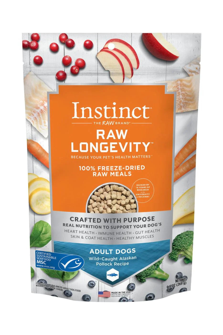 Instinct Raw Longevity Adult FreezeDried Pollock Bites, Dog Food Anaheim Feed & Pet Supply