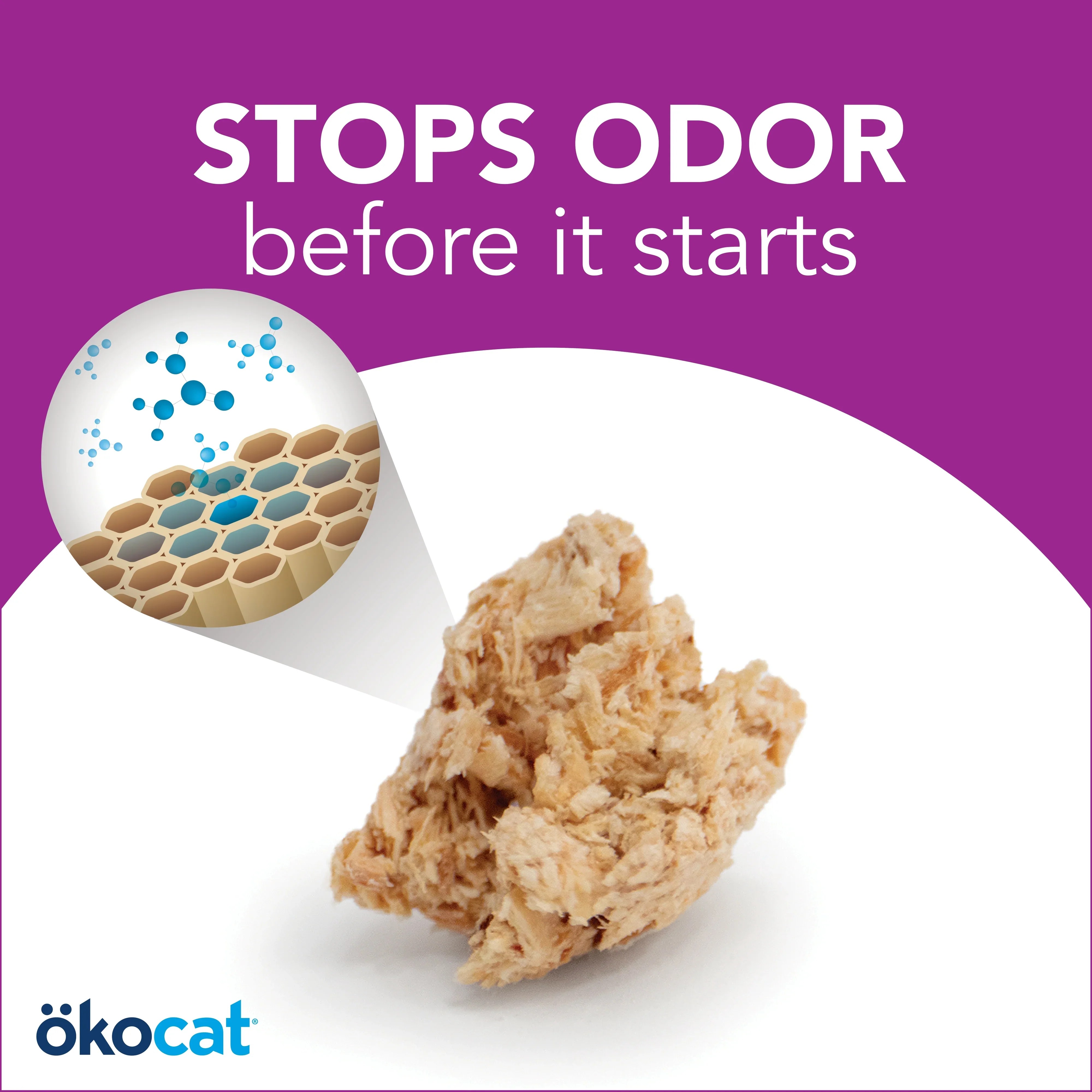 Okocat® Less Mess Clumping LowTracking, MiniPellets Wood 14lb, Cat