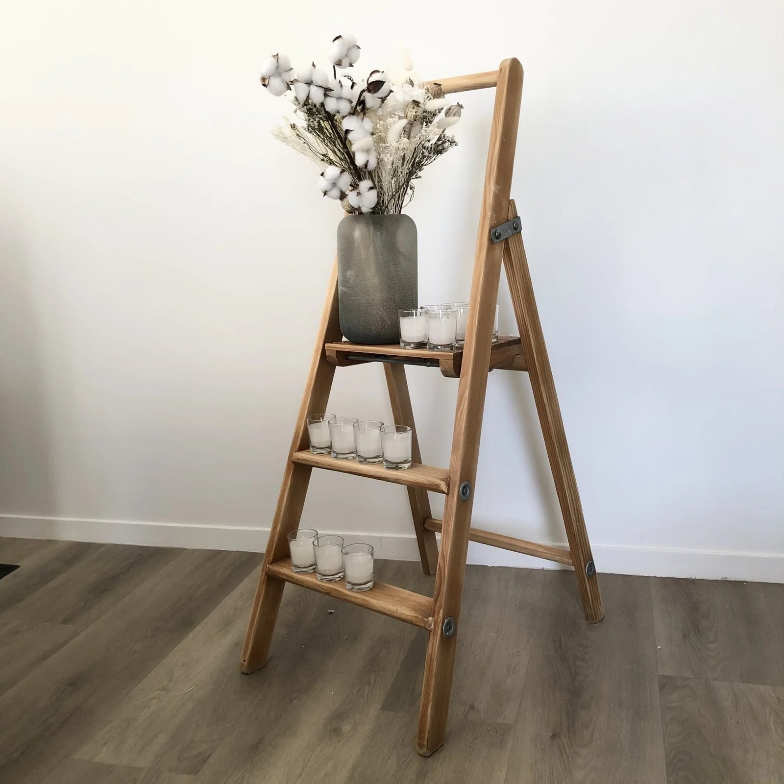 Échelle décorative en bois Anais Blanc