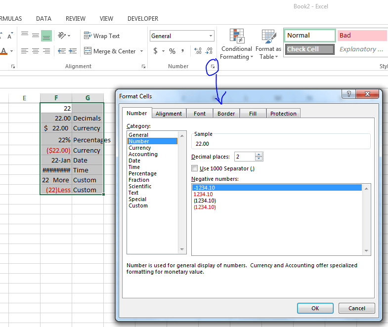 Formatting Data and Formatting Cells in Excel