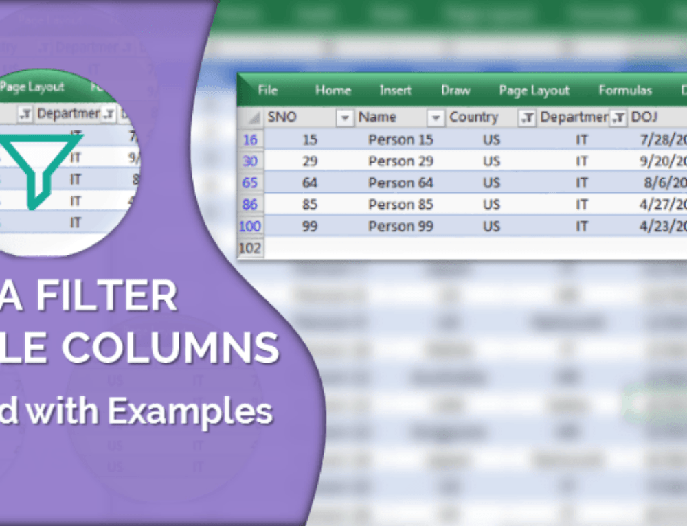 VBA Filter Column Filtering Excel Data Example Macro