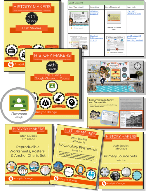 History Makers Utah Studies 4th Grade Google Classroom Course Module