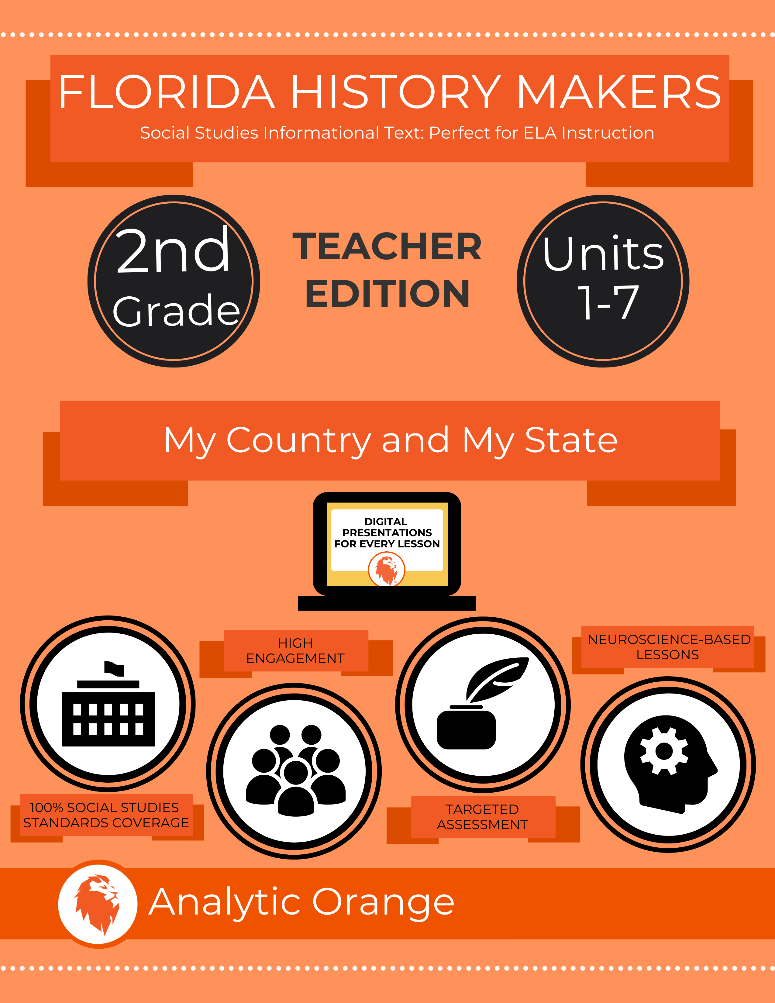 Florida History Makers 2nd Grade Teacher Edition Analytic Orange