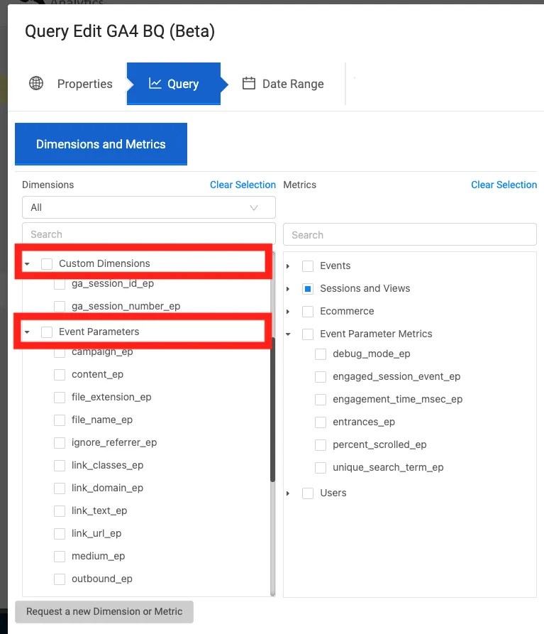 Finding GA4 dimensions and metrics (BigQuery + API) Analytics Canvas