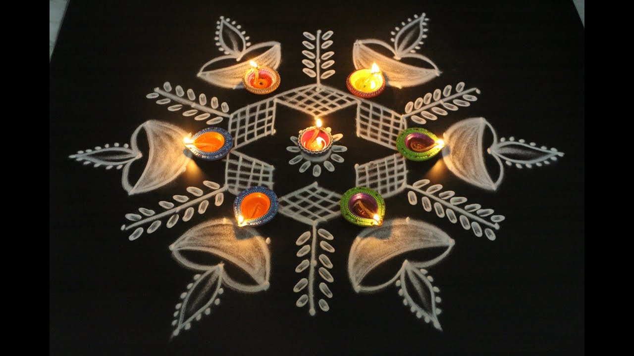 Easy Yet Beautiful Dots Rangoli Designs For Diwali