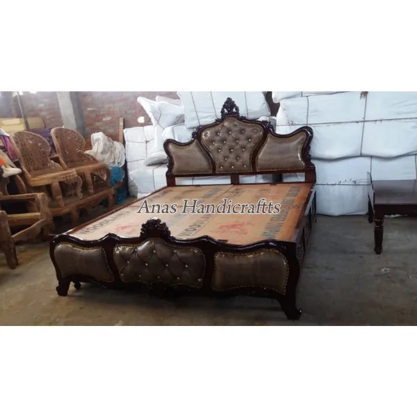 Italian Style Bed In Gray Anas Handicrafts