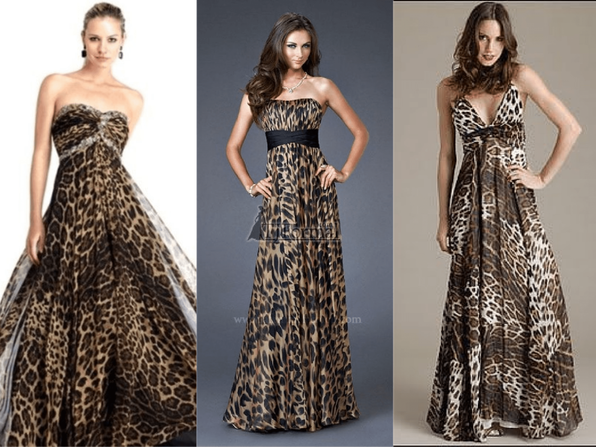 vestido festa animal print