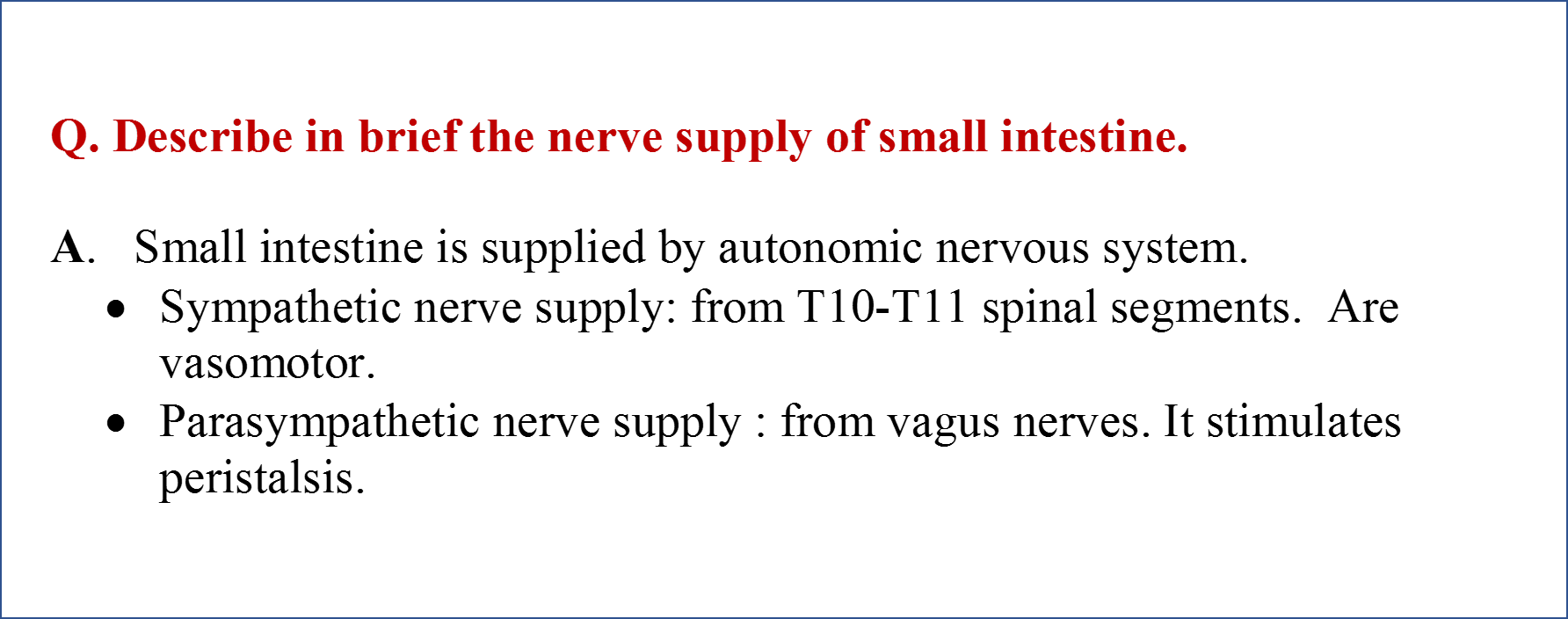 Jejunum and Ileum Anatomy QA
