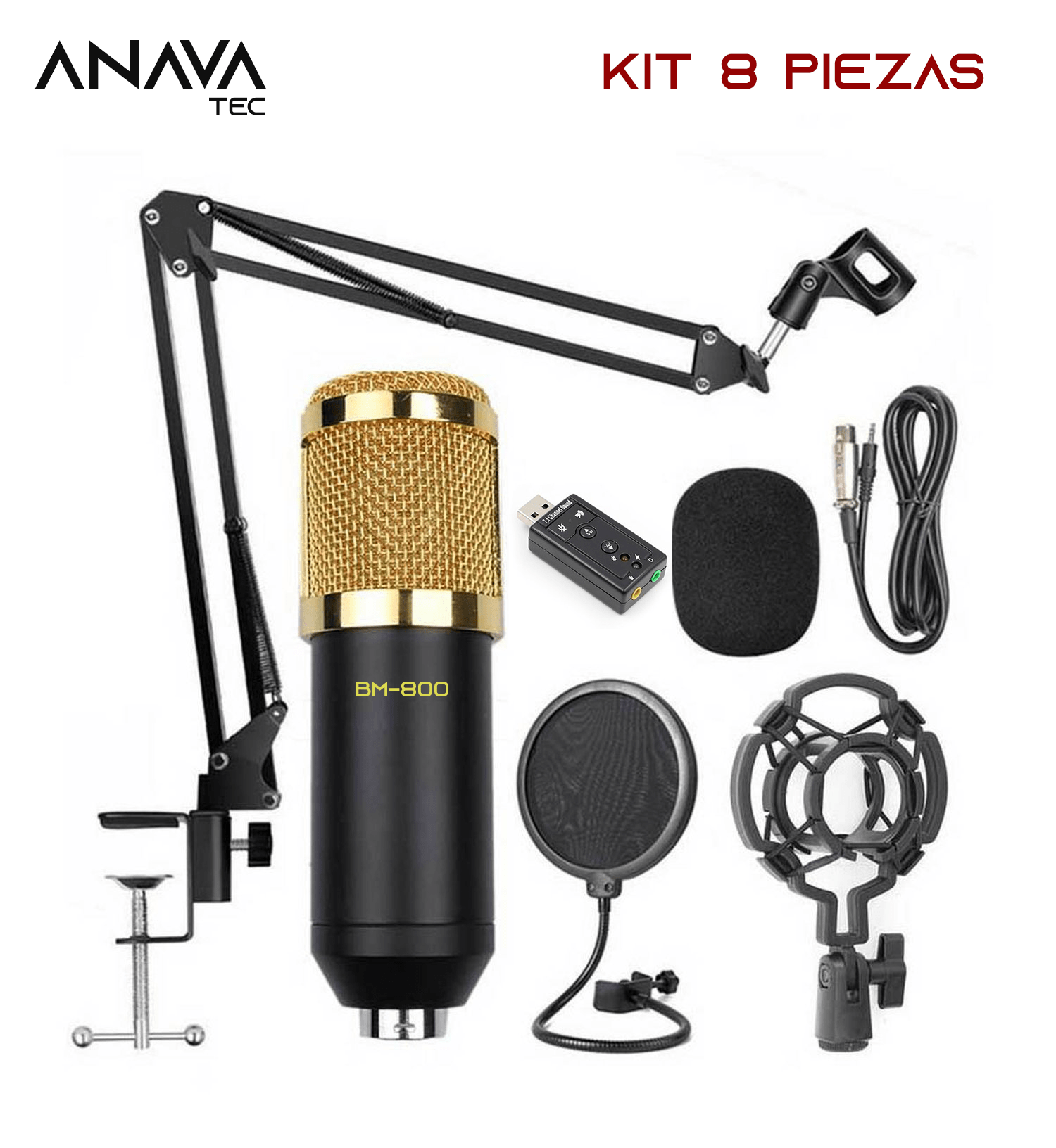 Micrófono BM800 profesional con soporte de choque NB35 Kit completo