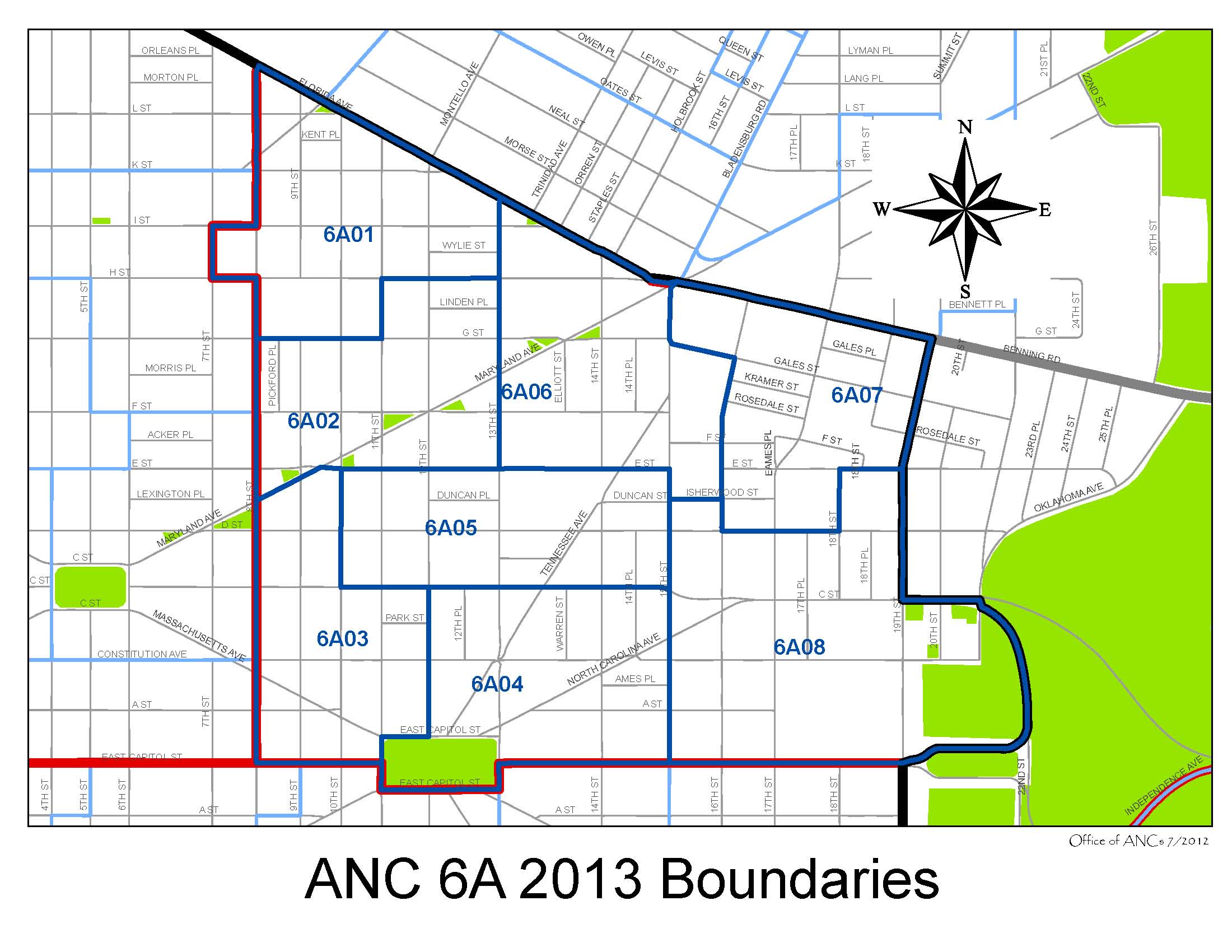 Anc College Campus Map ANC Map Advisory Neighborhood Commission 6A