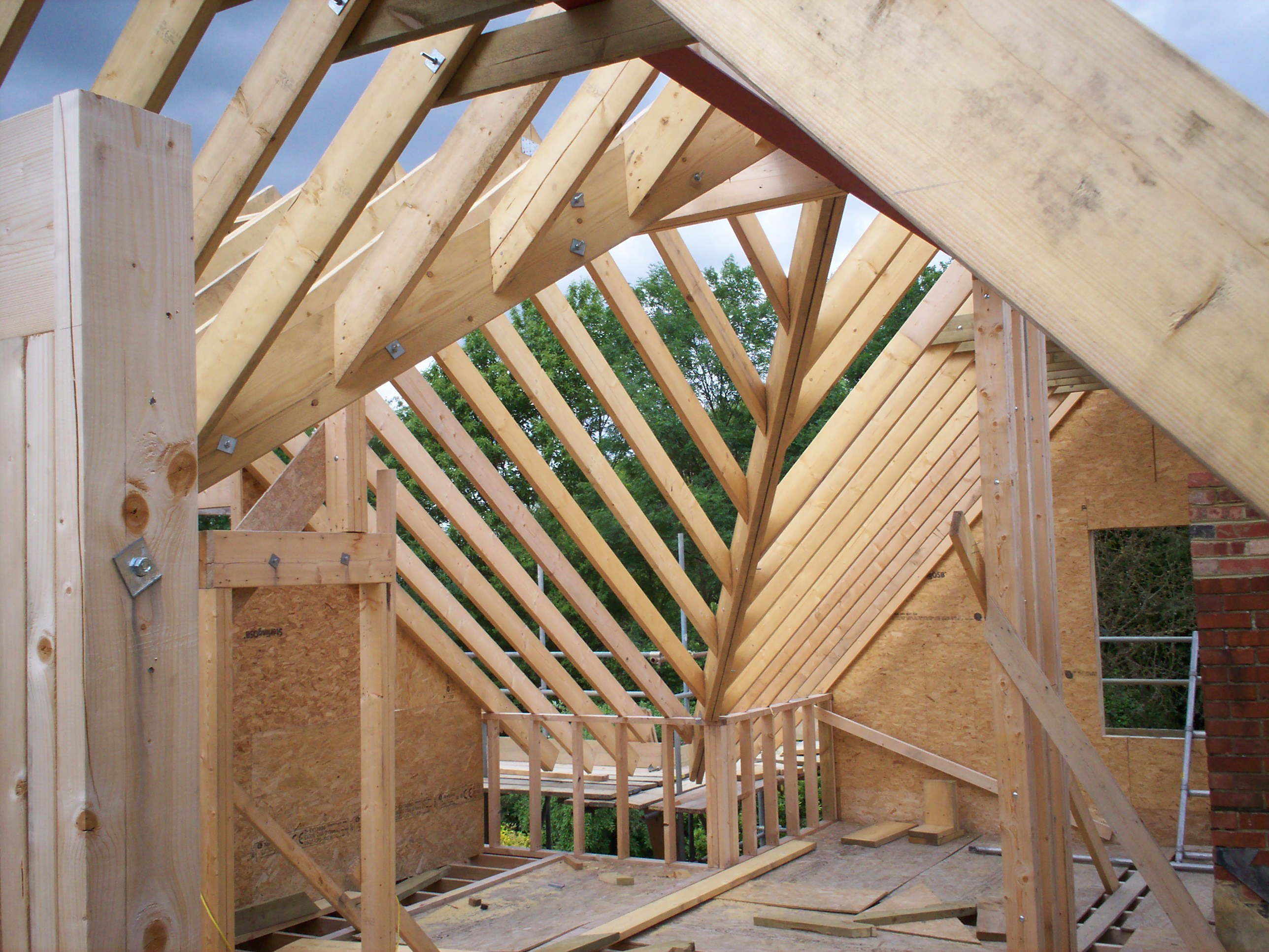 Timber frame build with cut and pitch roof AN Carpentry
