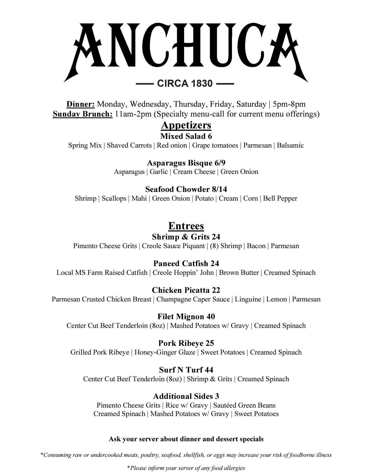 Dining Anchuca Historic Mansion & Inn Vicksburg, Mississippi