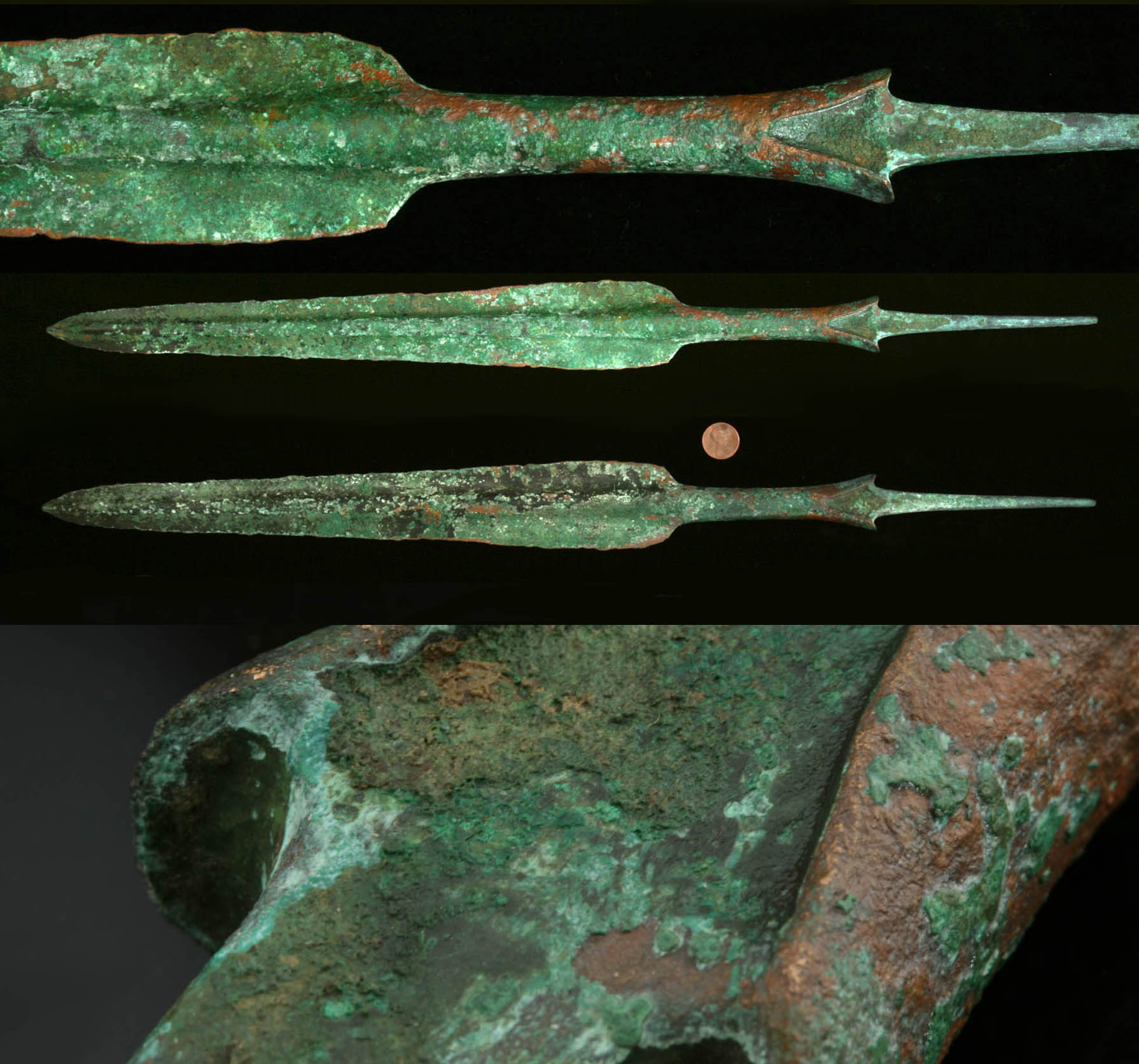 Bronze Age spear heads,javelins,arrowheads collection