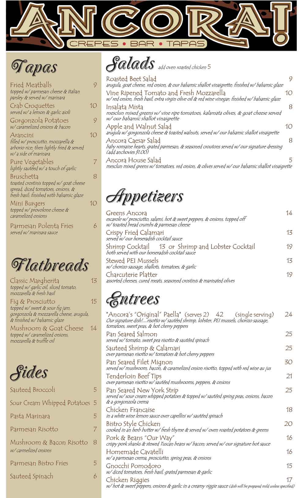 Ancora! Mediterranean & Italian Restaurant Utica, NY