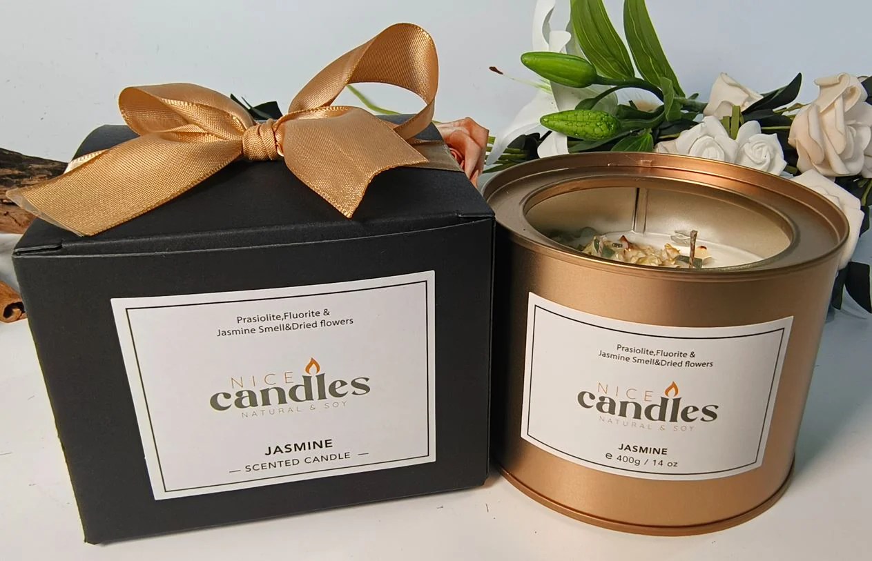 Nice Candles Natural Essential Oils Candle with Healing Crystals