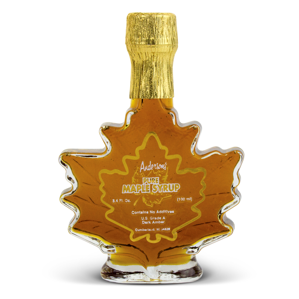 100ml. Maple Leaf Glass Bottle Anderson's Maple Syrup