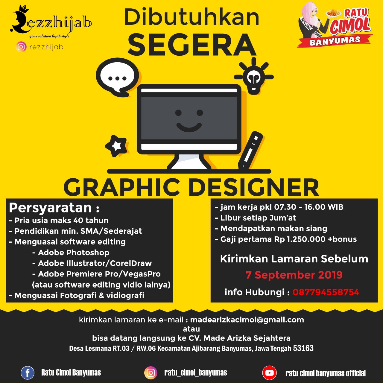 Lowongan Kerja Graphic Designer di Ajibarang, Banyumas