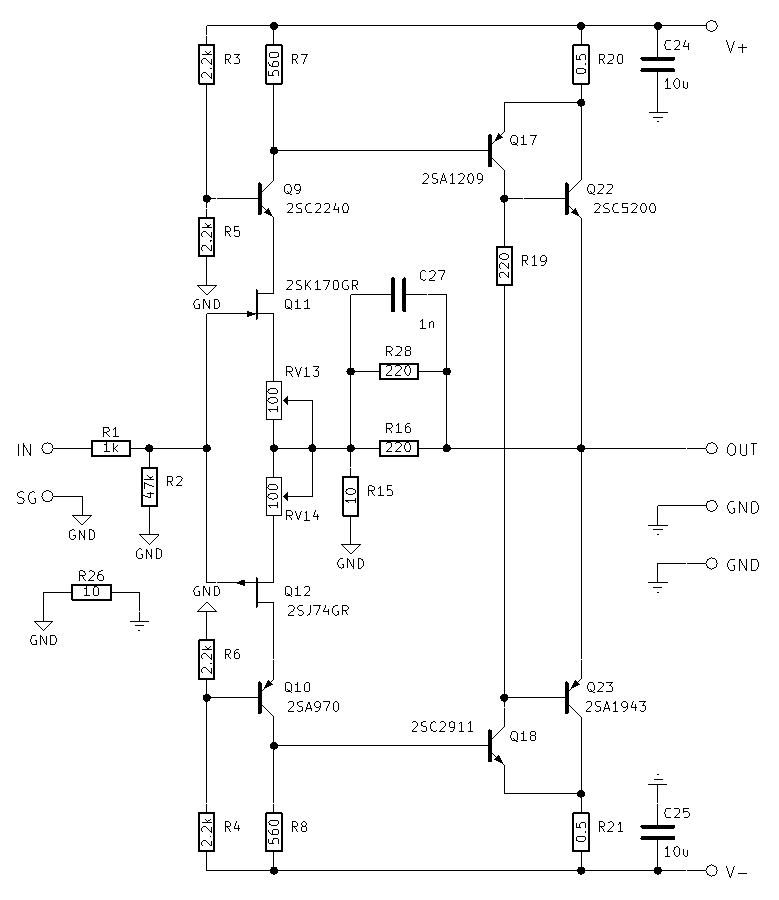 A la Hiraga Class A Audio Power Amplifier