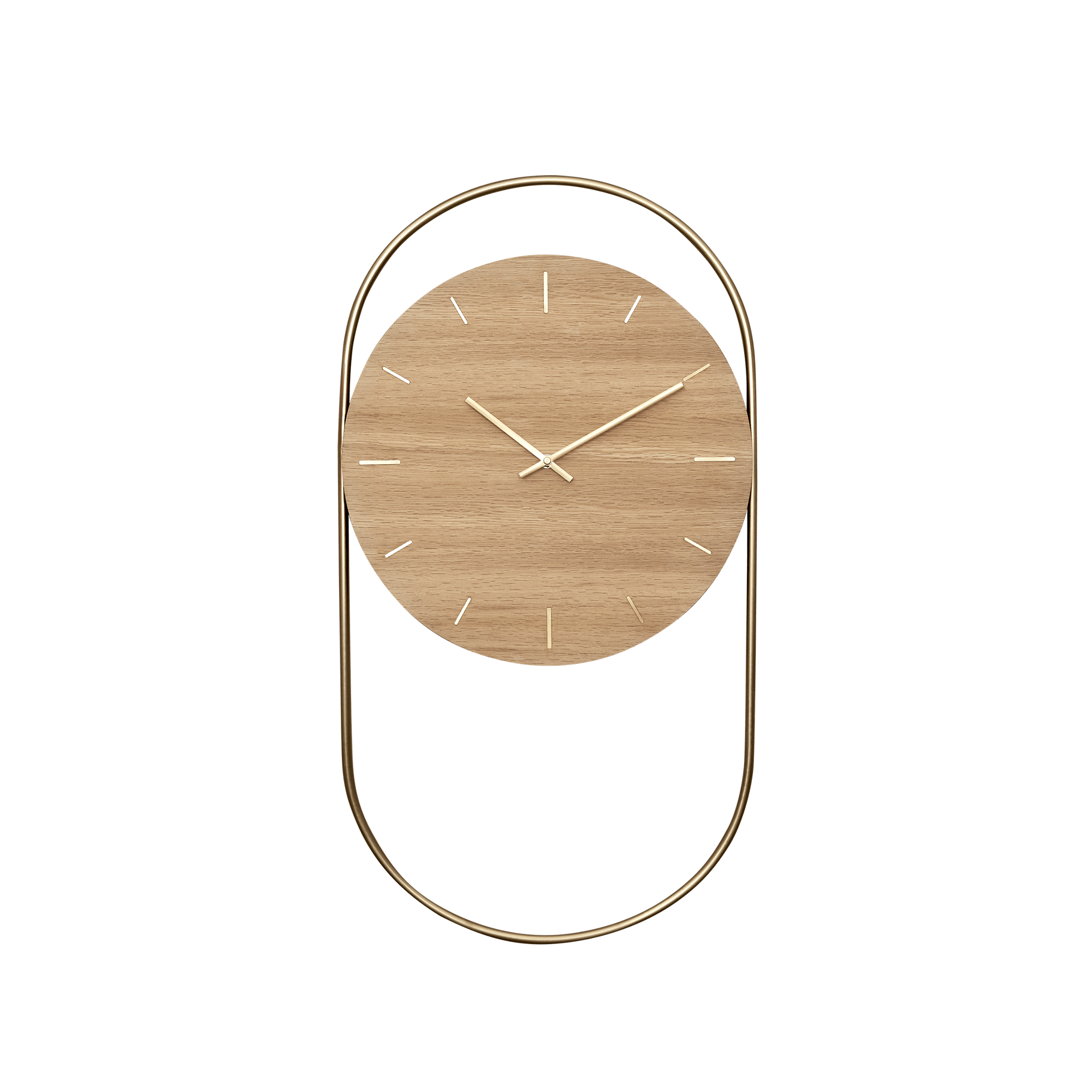 Andersen Furniture AWall Clock Oak/ Brass AndLight