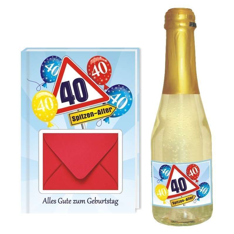 Geschenkset zum 40. Geburtstag mit GeldgeschenkBuch und Piccolo Andrea Verlag