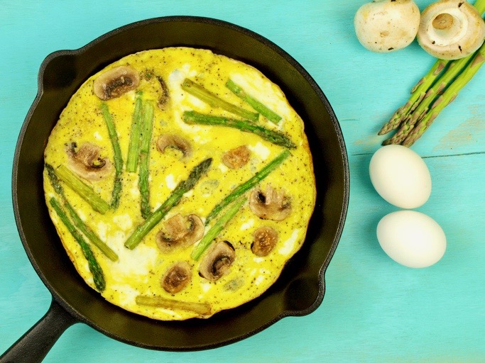 Asparagus, Mushrooms and Goat Cheese Frittata Andrea Beaman