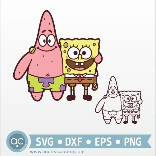 Vector de Bob Esponja y Patricio abrazados Archivo descargable