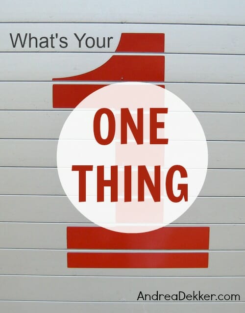 What's Your "One Thing"? Andrea Dekker