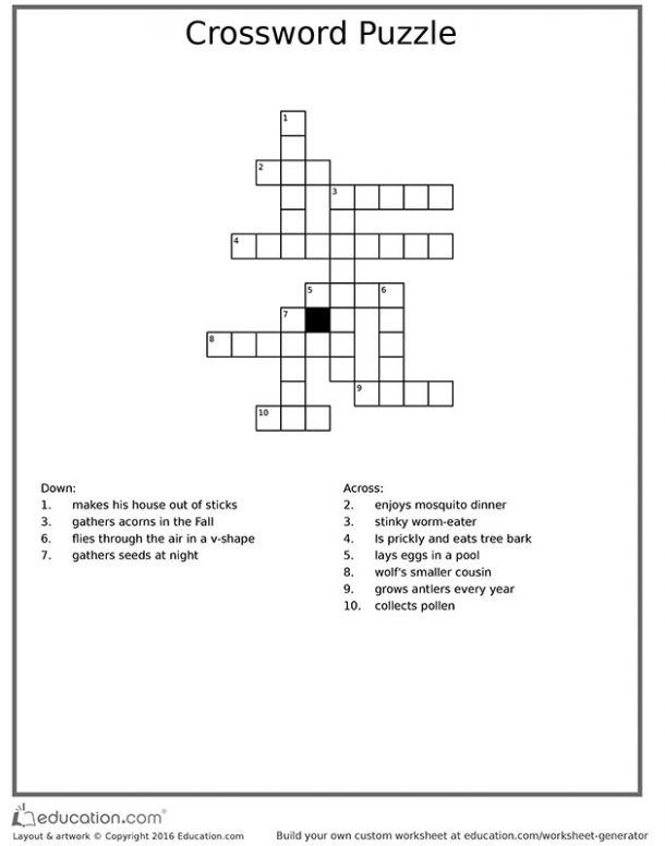 Daytime Nighttime Crossword Puzzle Andrea Gabriel