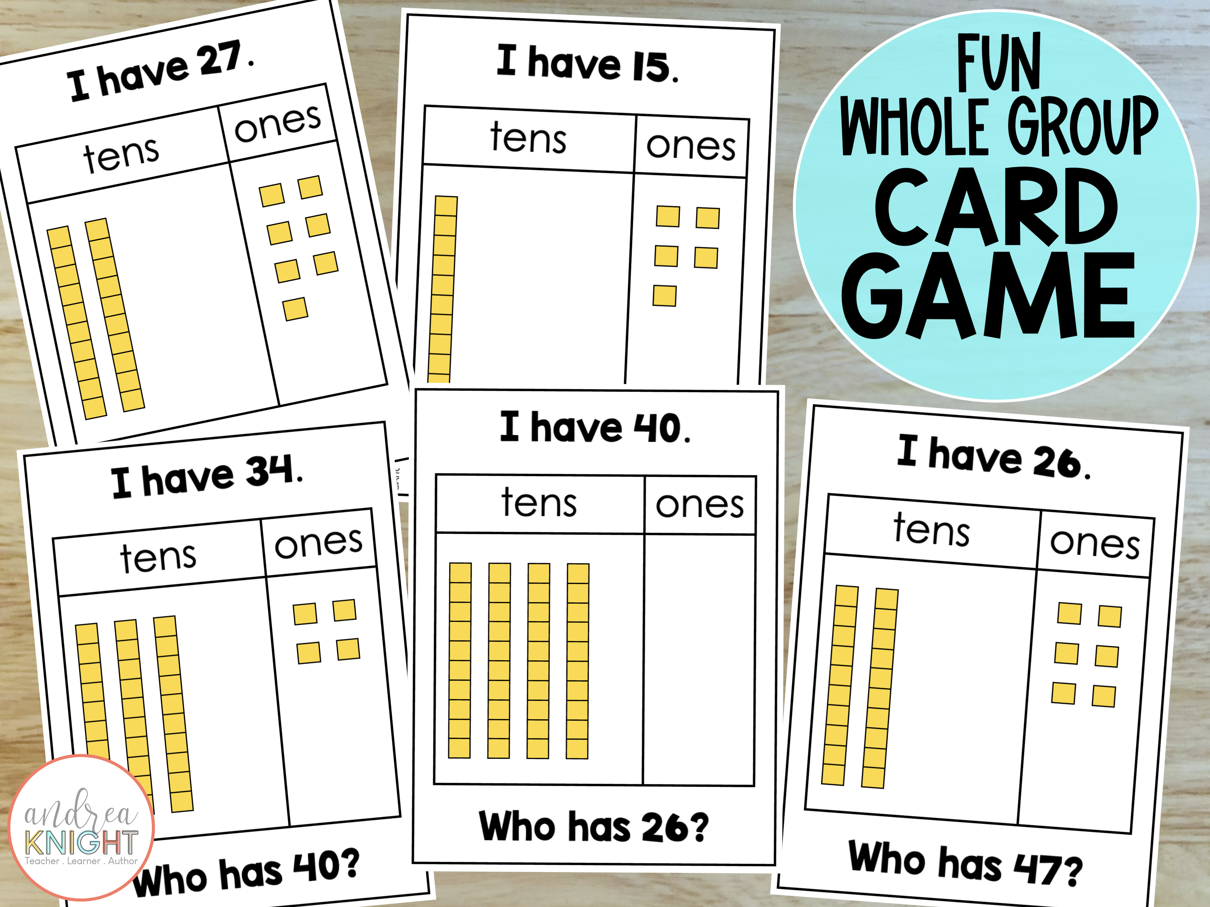 Place Value Games for 1st Grade - Andrea Knight Teacher Author