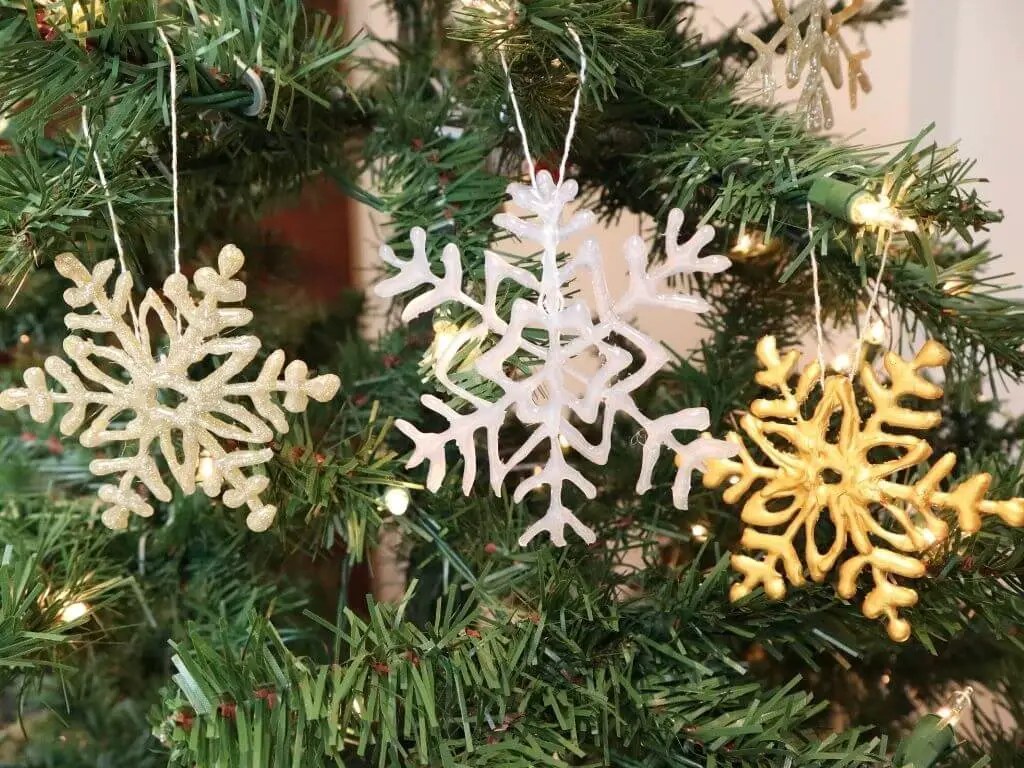 DIY Hot Glue Snowflake Christmas Ornaments Andrea Peacock