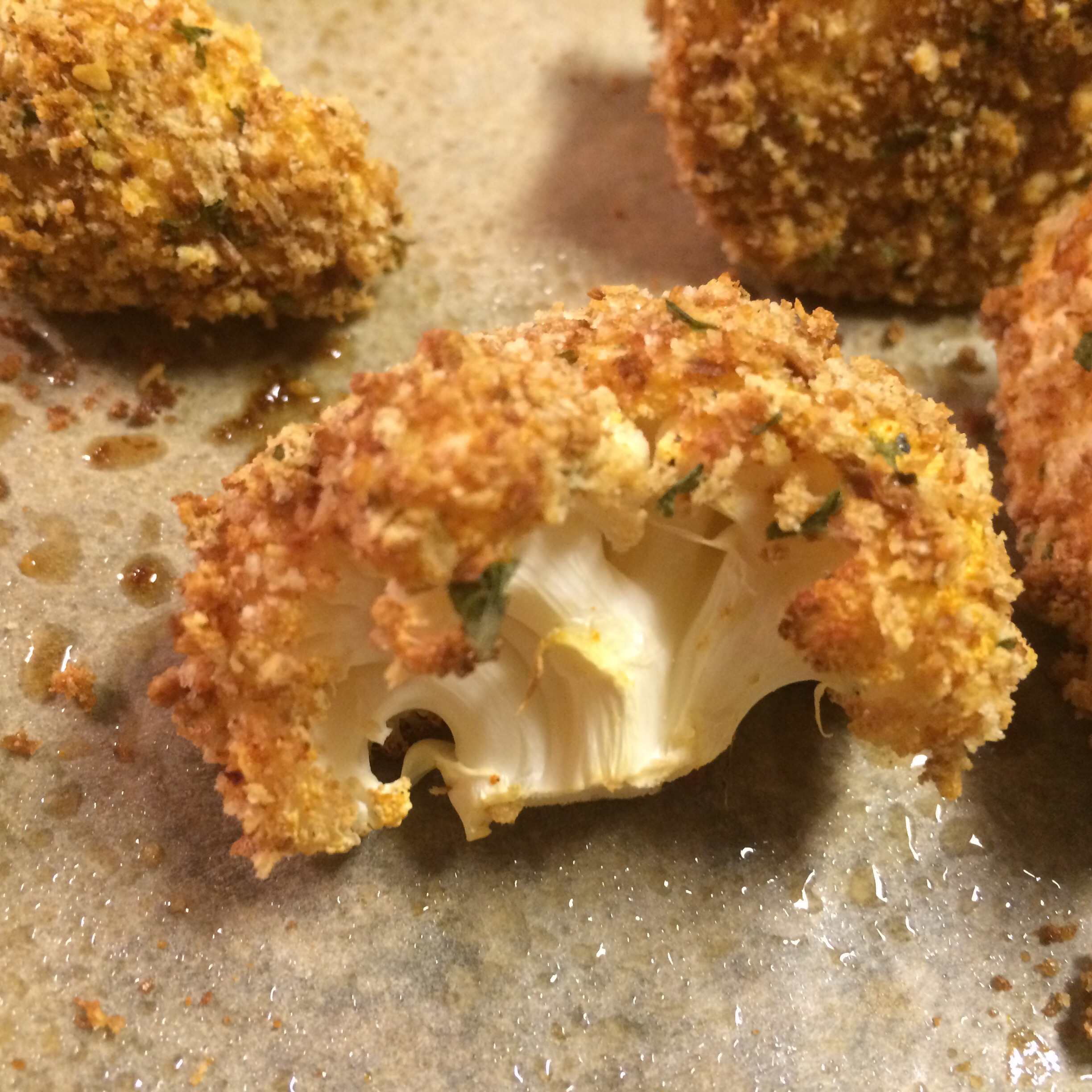 Breaded Cauliflower with Sriracha Dipping Sauce Andrea's Garden Cooking