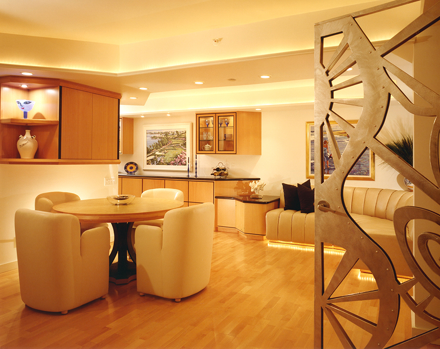 Custom wall unit in large family room Andrea Sherman Design