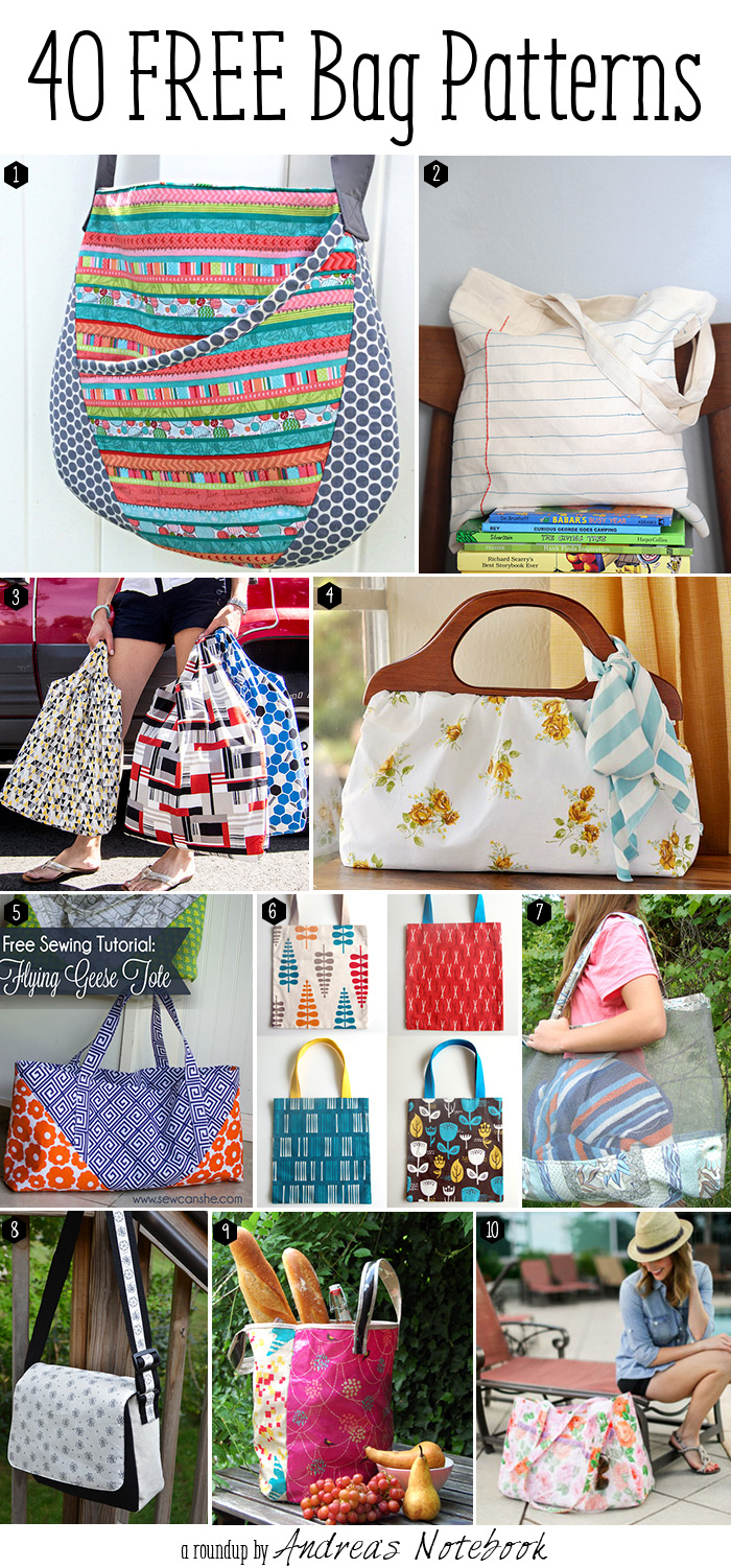 10 more free bag tutorials & patterns Andrea's Notebook