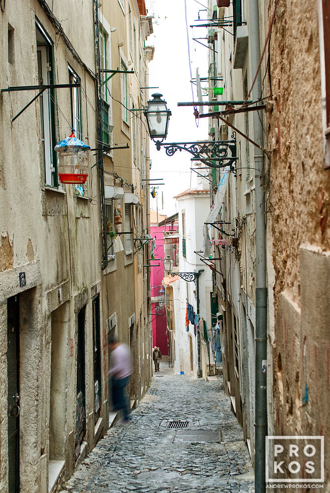 Alfama Alley, Lisbon Framed Photograph by Andrew Prokos