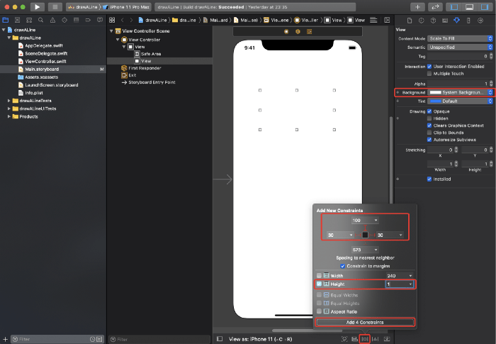 How to draw a simple line in Xcode Interface Builder with no code