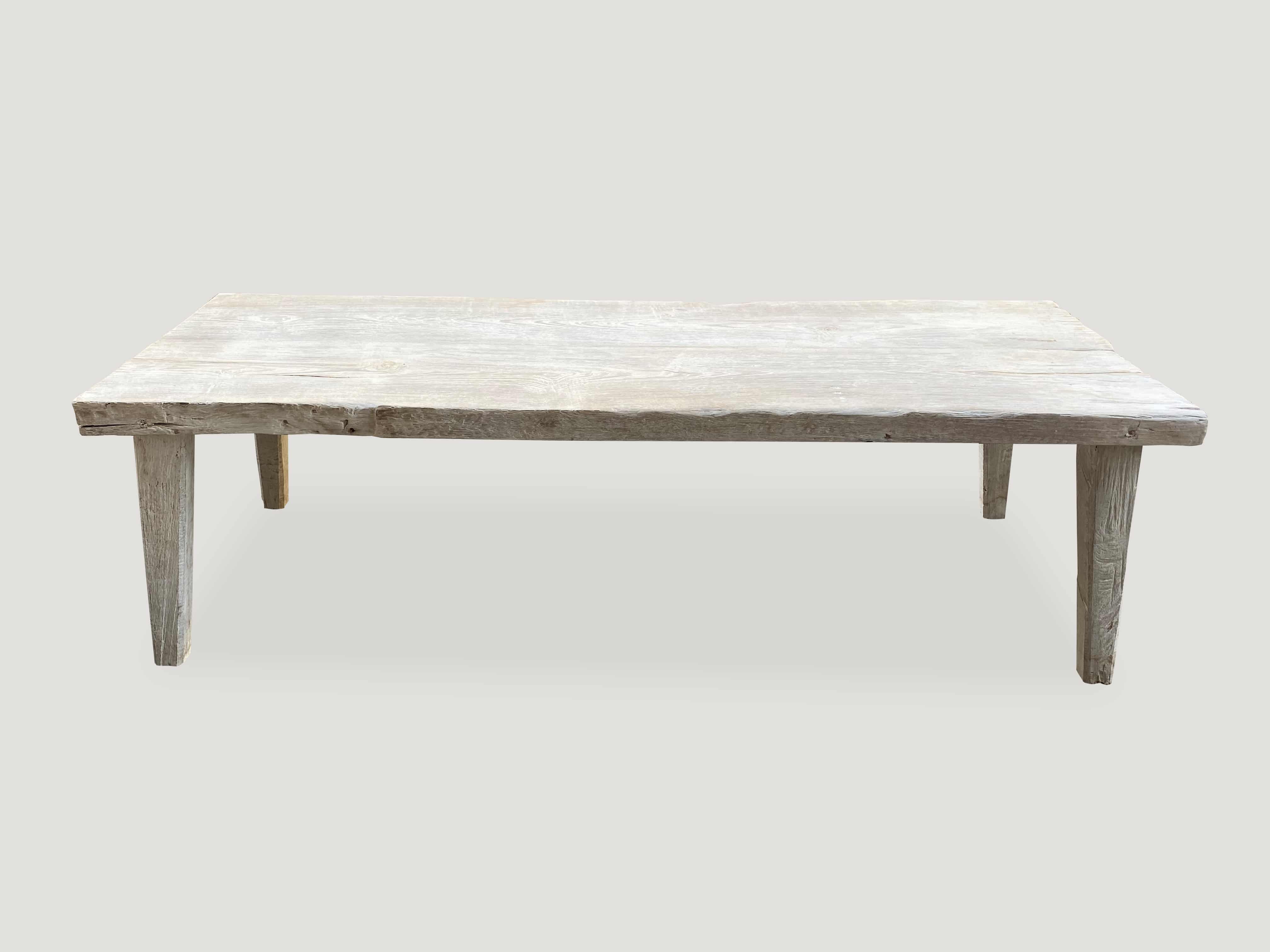 Bleached Teak Wood Bench or Coffee Table 488L Andrianna Shamaris