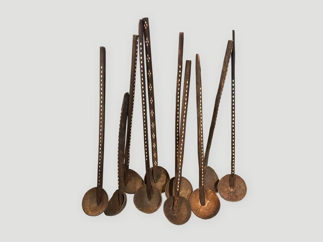 Large Wood and Coconut Shell Antique Ladle 848H Andrianna Shamaris